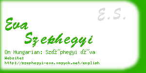 eva szephegyi business card